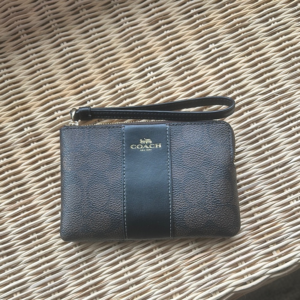 Coach Black and Brown Wristlet